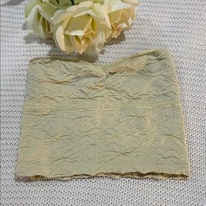 Floral Lace Bandeau Tube Top - Cream